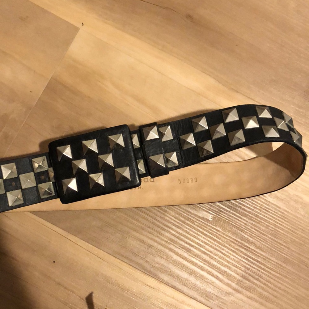 Studded Black leather belt